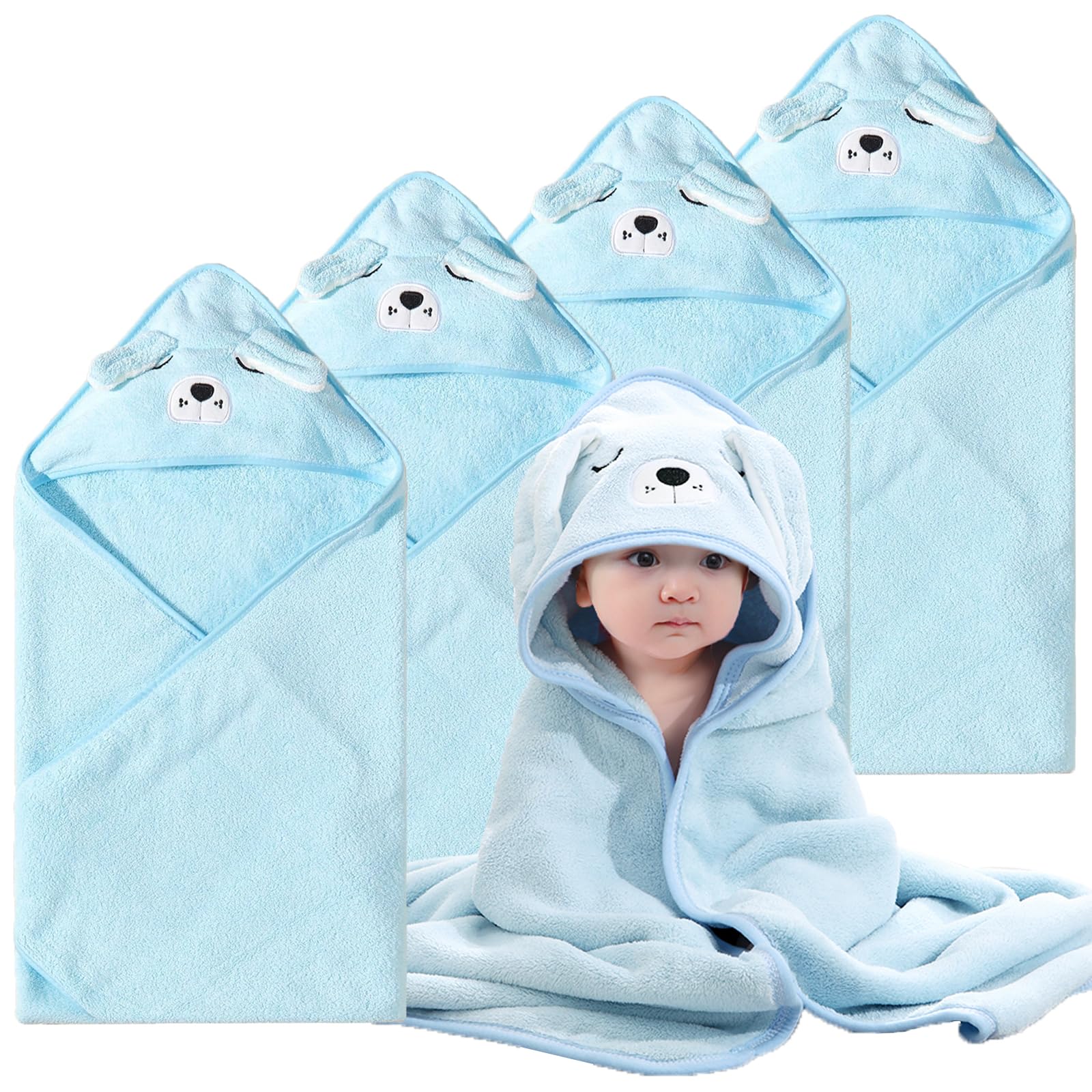kmilro baby hooded towel coral fleece close-up shows ultra-soft texture for gentle drying