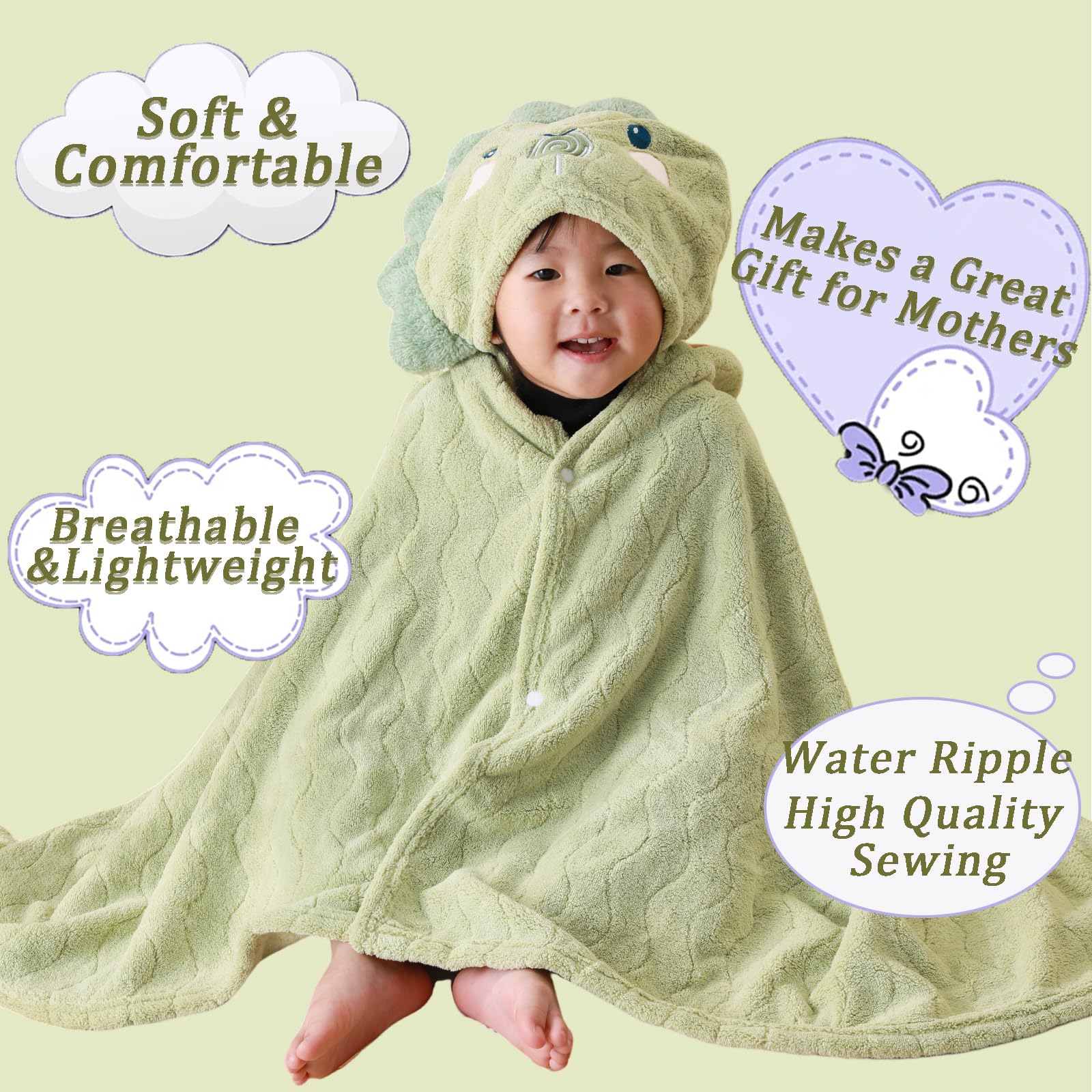 kmilro toddler towel full-coverage 27.5x55 inches grows with child
