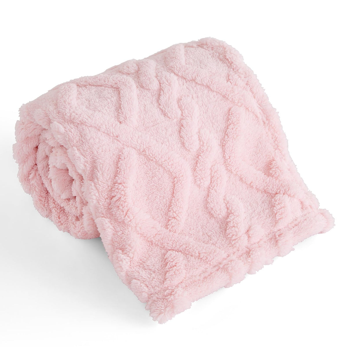 KMUSET Kids Pink Blanket with 3D jacquard offers cozy warmth for playtime and quiet reading.