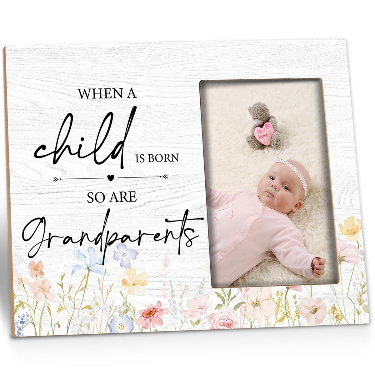 Kneaotoaji grandparents-frame-tabletop showcases a 4x6 photo for shelf memory display.