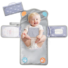 Knirose anti-roll diaper changing pad folded travel station for on-the-go diaper changes.