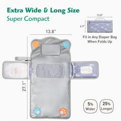 Knirose anti-roll diaper changing pad memory foam headrest adds gentle support.