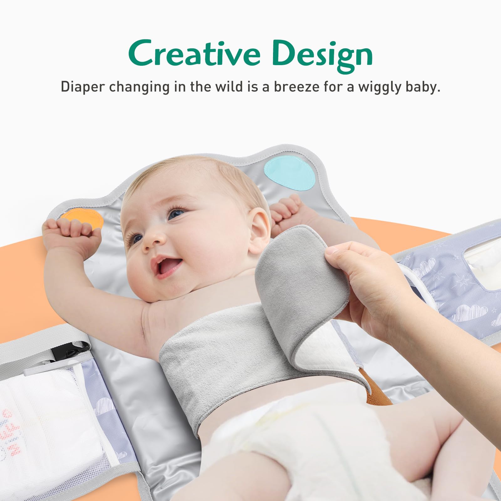 Knirose anti-roll diaper changing pad swaddle wings cocoon-like soothing during changes.