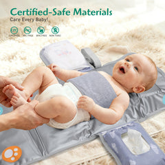 Knirose anti-roll diaper changing pad waterproof surface keeps surfaces clean.