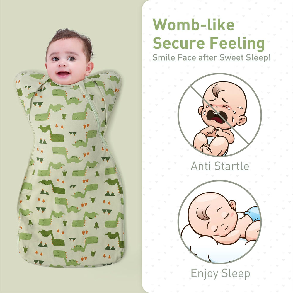 Knirose sleep sack two-way zipper eases night diaper changes.