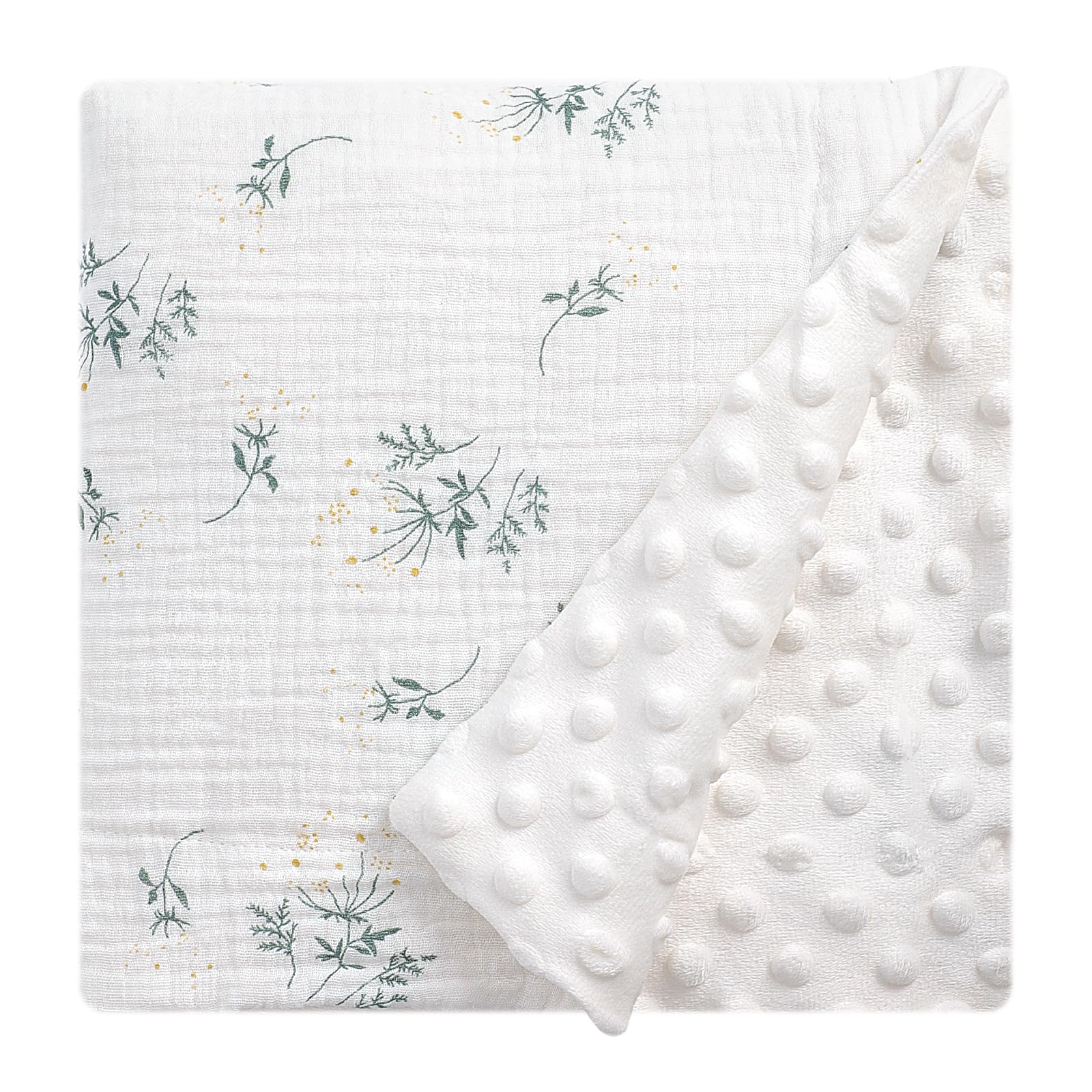 Knirose Cotton Muslin Front Fluffy-Backed Swaddle, front view, breathable comfort for newborn sleep.