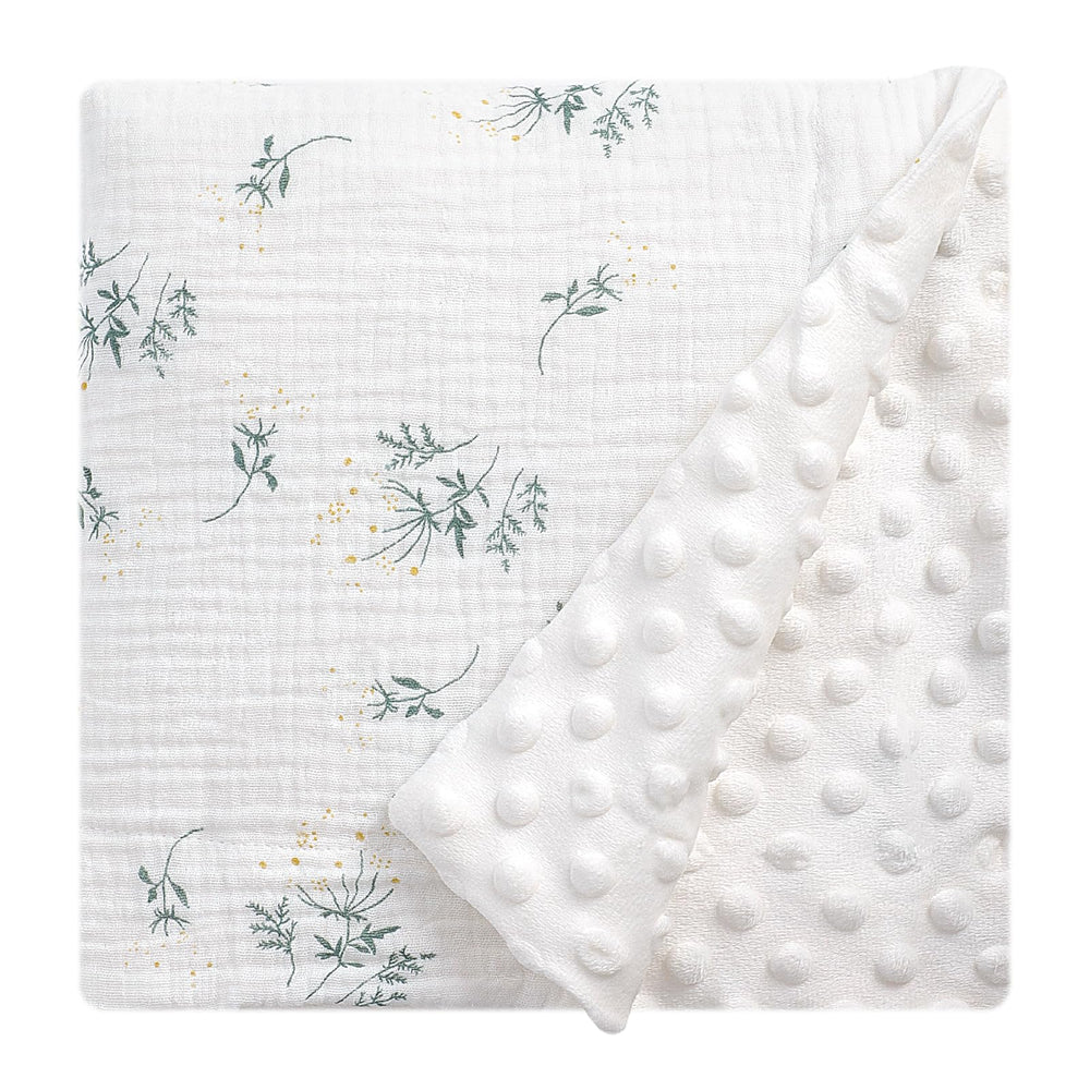 Knirose Cotton Muslin Front Fluffy-Backed Swaddle, front view, breathable comfort for newborn sleep.