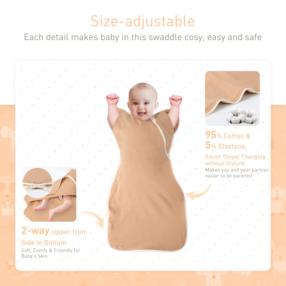 Knirose easy diaper changes with two-way zipper maintain secure, snuggly sleep.