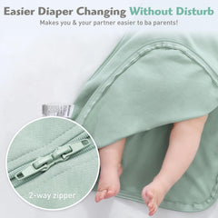 Knirose newborn swaddle sack 2-way zipper enables easy diaper changes.