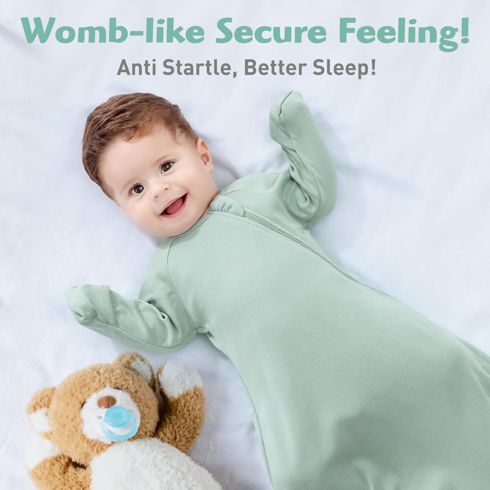 Knirose newborn swaddle sack snug fit feels like a wearable blanket.