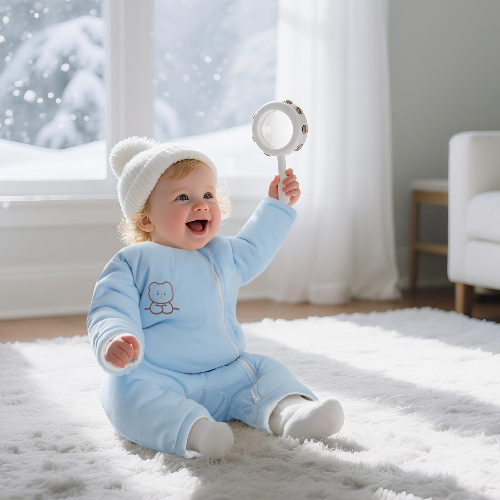 Knirose Cotton Sleep Sack blue — breathable fabric keeps baby comfy overnight.