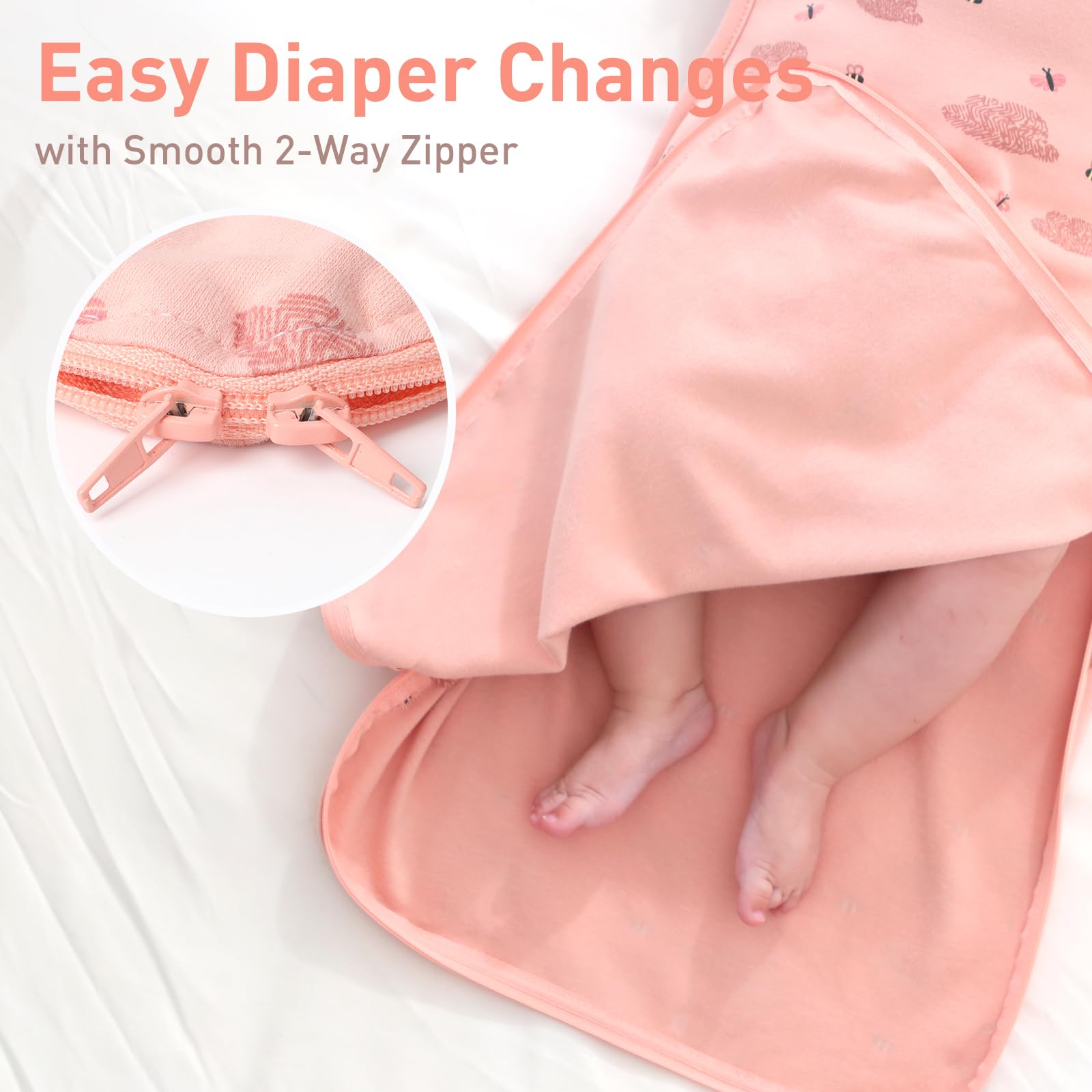 Knirose 4-way stretch fabric feels soft and stretchy against baby's skin.