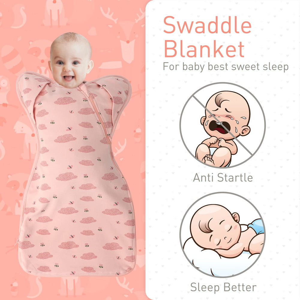 Knirose swaddle with hidden two-way zipper enabling night diaper changes