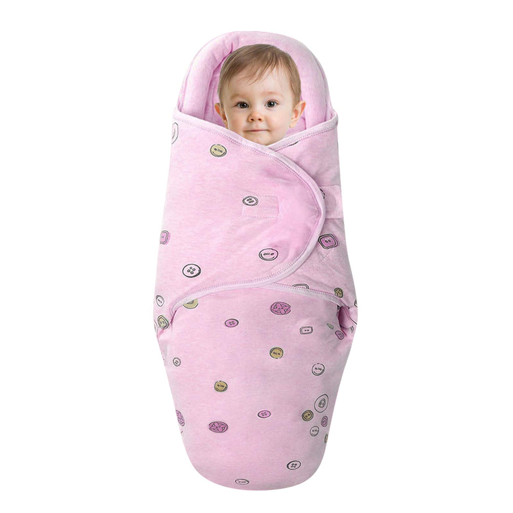 Knirose swaddle Peachpink front view—secure, cozy wrap for newborn sleep.