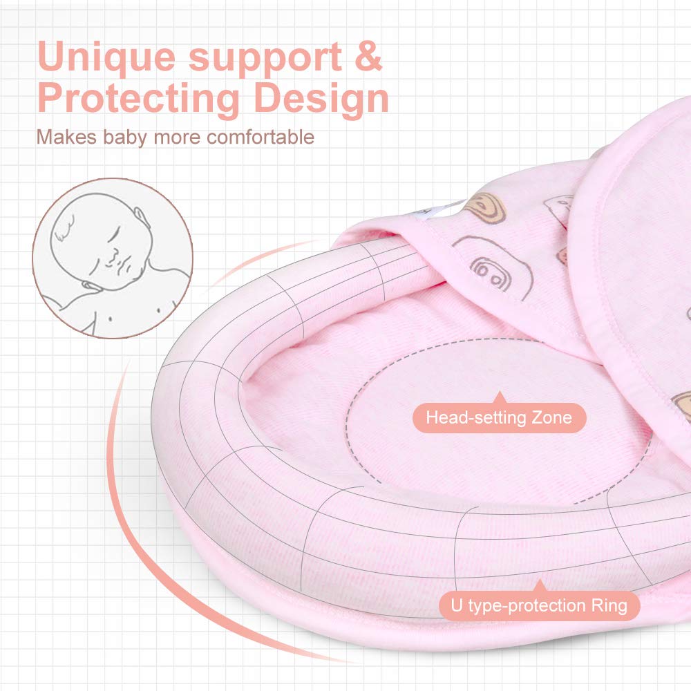 Knirose swaddle Peachpink hook-loop detail—gentle adjustable fit.