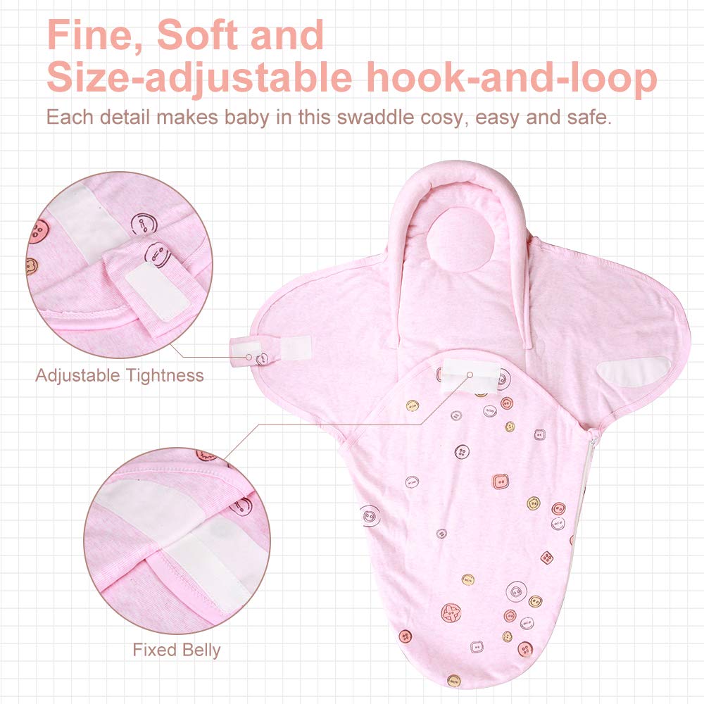 Knirose swaddle Peachpink night diaper-change—ease during late-night resets.