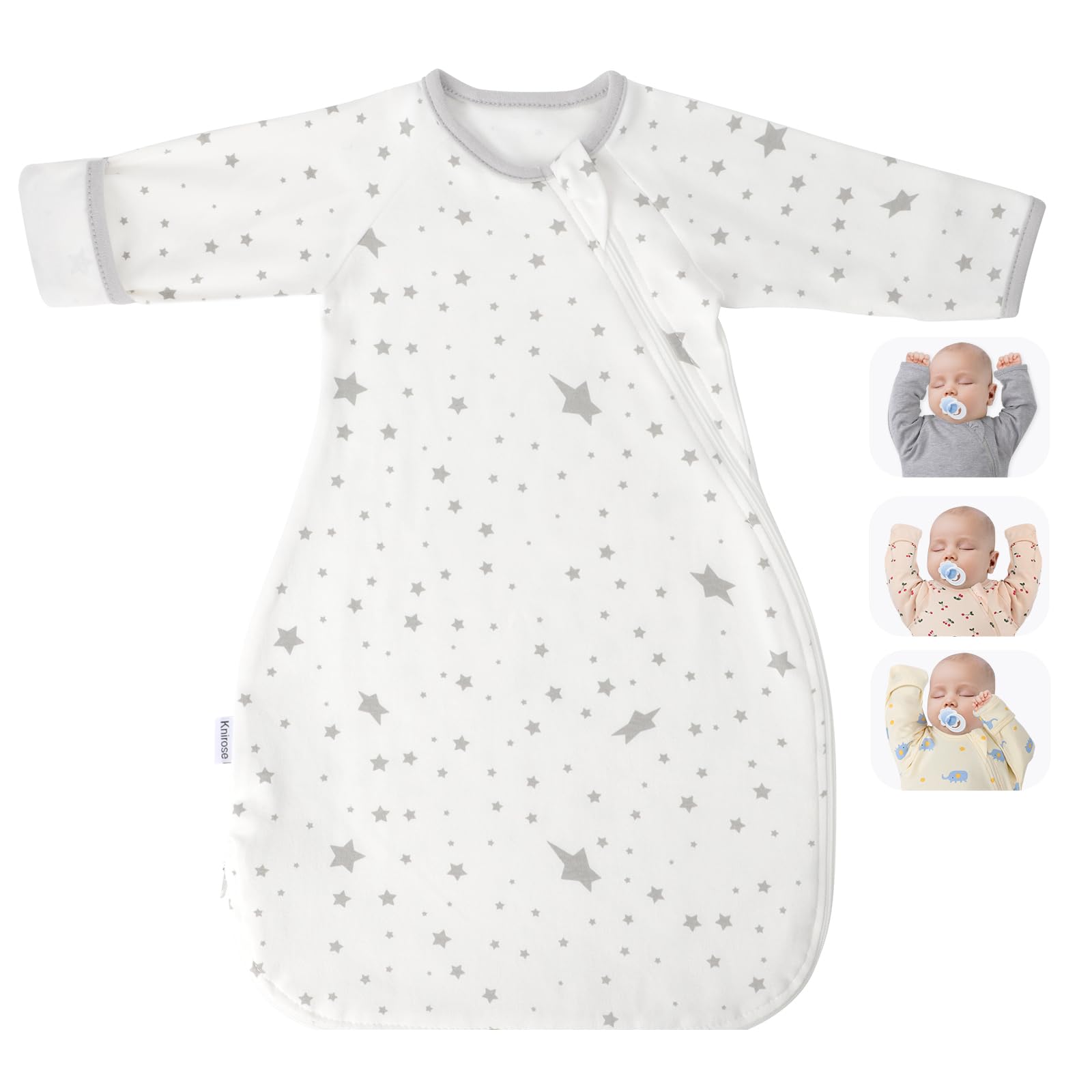 Knirose transitional swaddle sack arms-up sleeves for secure sleep and calm reflexes