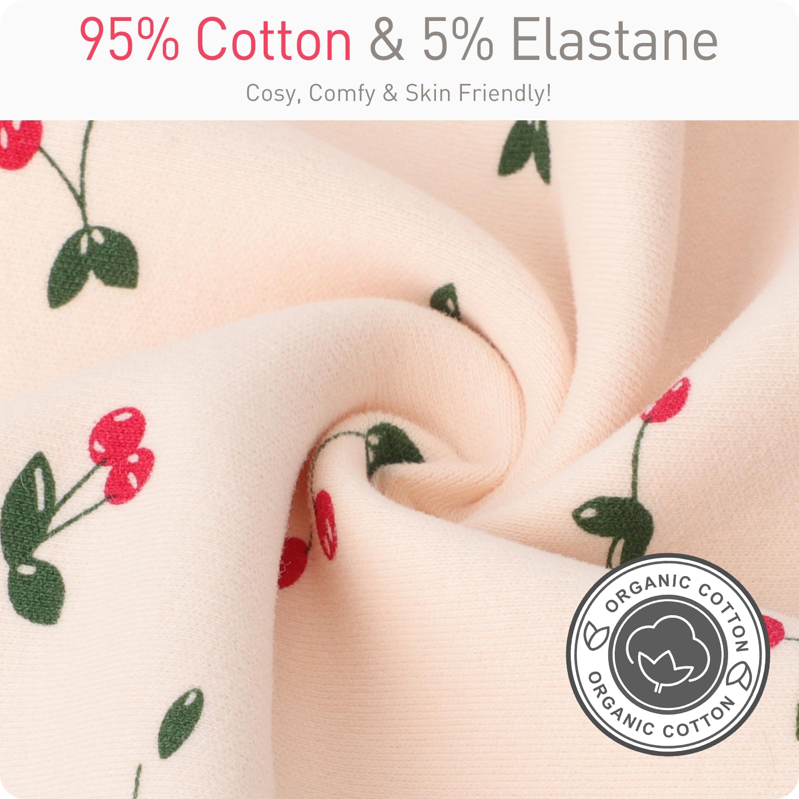 Knirose cotton knit fabric feels soft and breathable for baby.