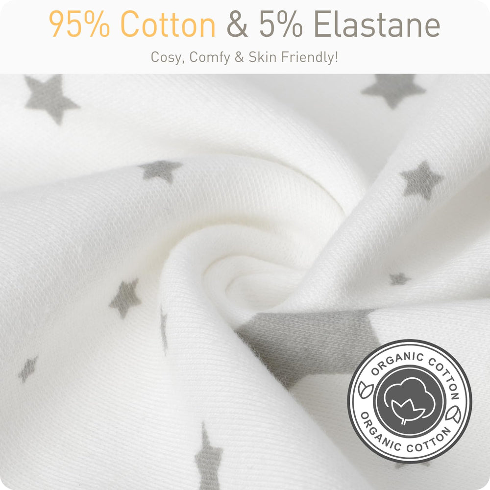 Knirose swaddle sack fold-over cuffs shown for open or closed use