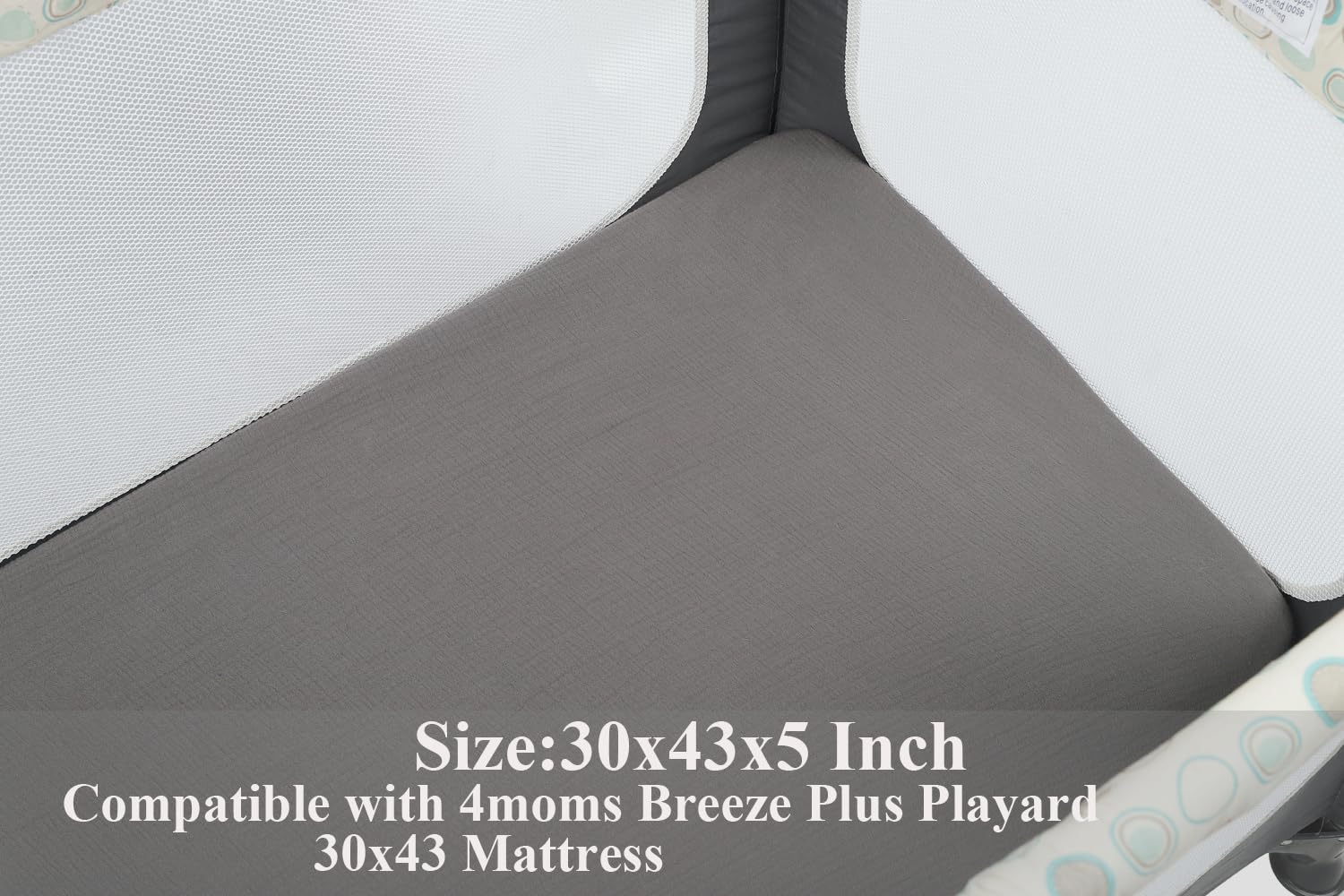 Knlpruhk Muslin Pack Play Sheets grey navy fog beige colors brighten nurseries.