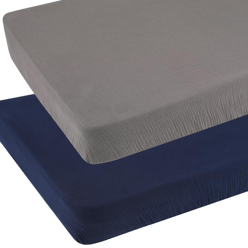 Knlpruhk Muslin Pack Play Sheets two-pack Breeze Plus fit for safe, snug baby playard.