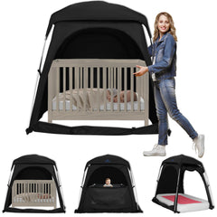 Knocloc baby blackout tent setup for crib usage and travel