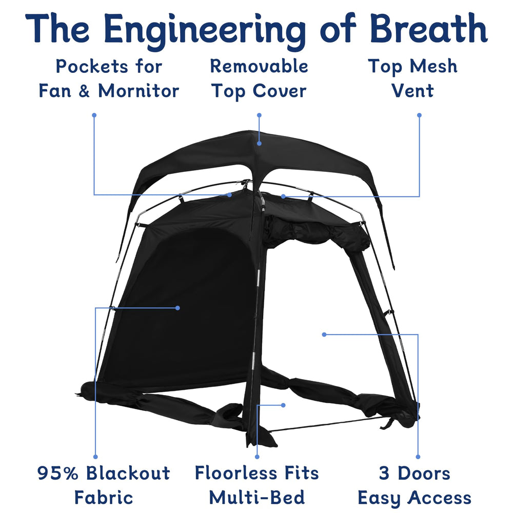 KNOCLOC bunk and twin bed tent compatibility; expands sleep-space options.