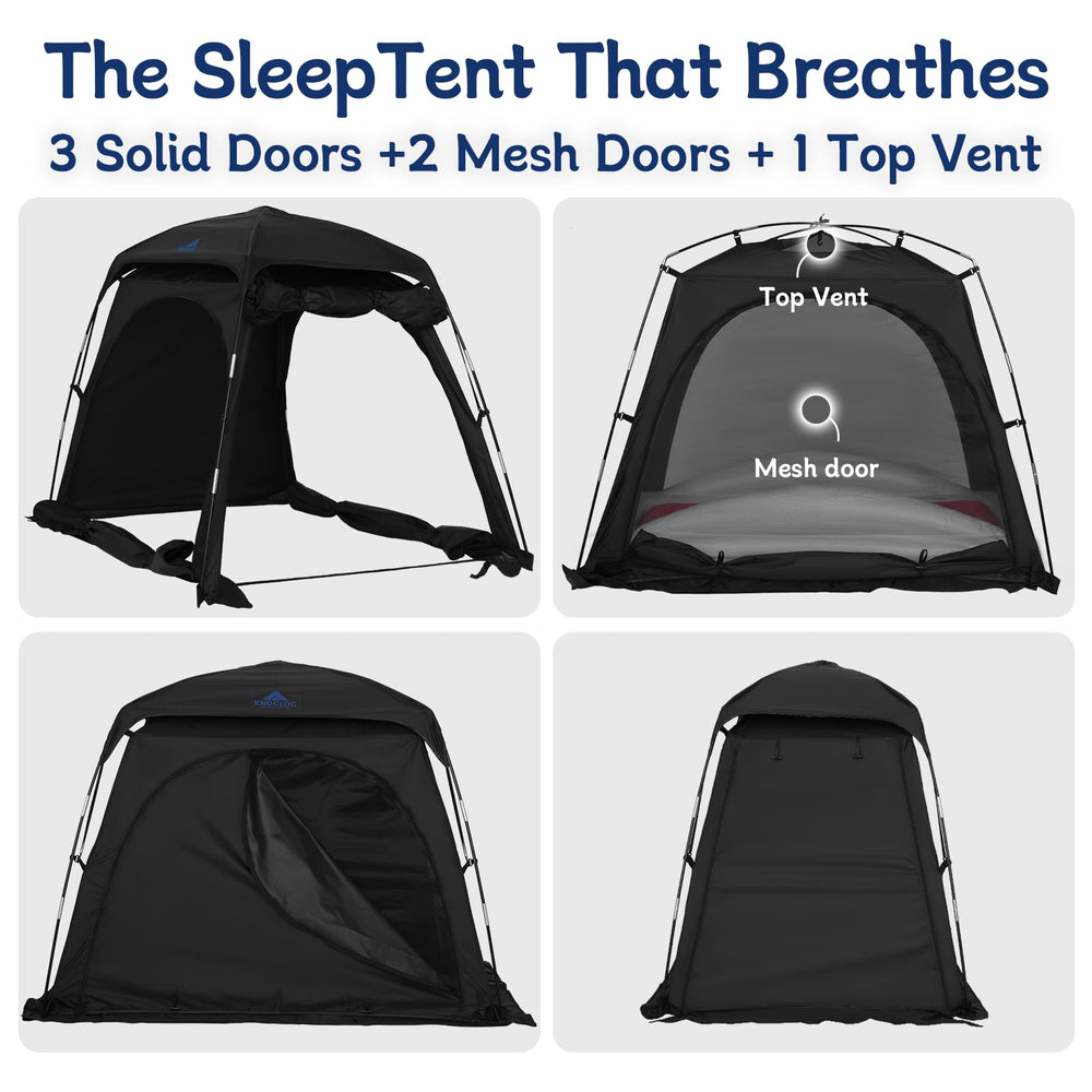 KNOCLOC convertible sleep tent; grows with kids via multiple layout options.