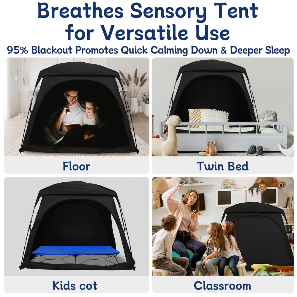 Knocloc CPC sensory tent built-in fan pocket enables optional airflow comfort.