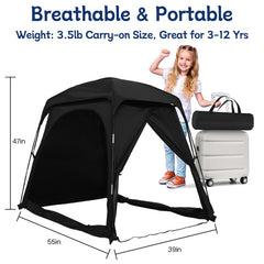 Knocloc CPC sensory tent dark room setup highlighting a cozy relaxation space.