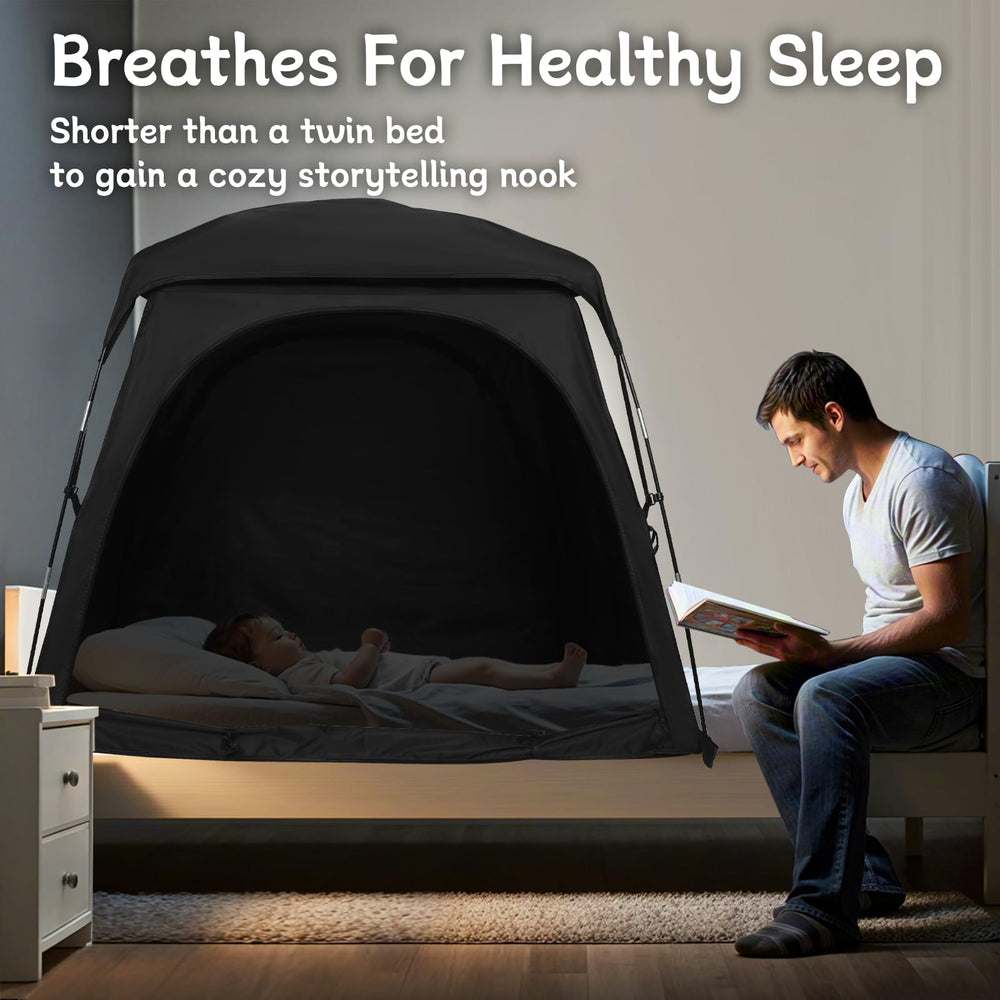 Knocloc CPC sensory tent mesh roof ventilation promotes breathable conditions during naps.