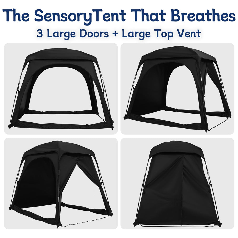 Knocloc CPC sensory tent portable folded design fits carry-on luggage.