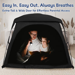 Knocloc CPC sensory tent three-doors entry for easy access by child and caregiver.