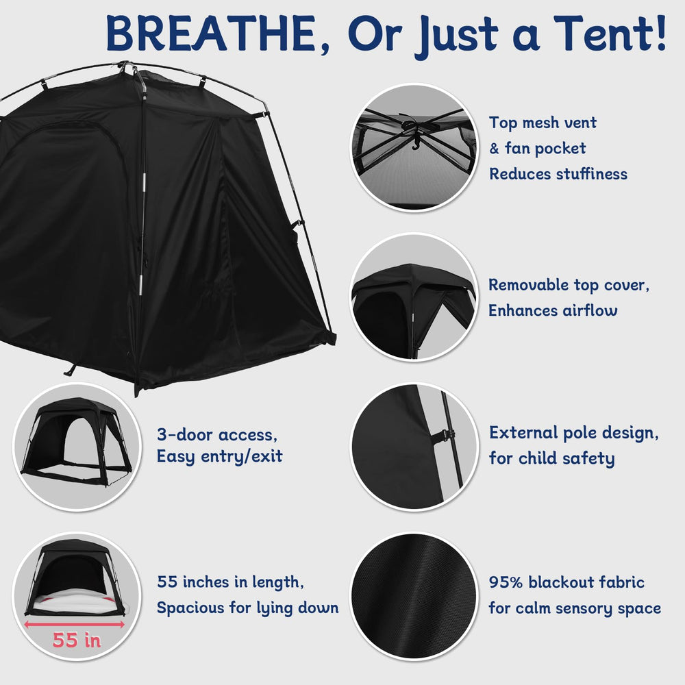 Knocloc CPC sensory tent universal-fit support for travel cots and floors.