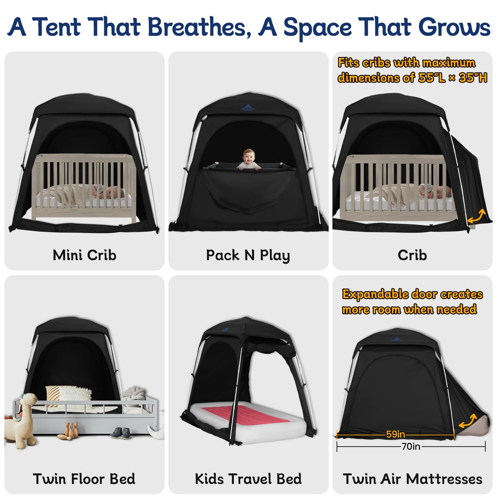 Knocloc extension accommodates twin-sized mattresses for growing kids