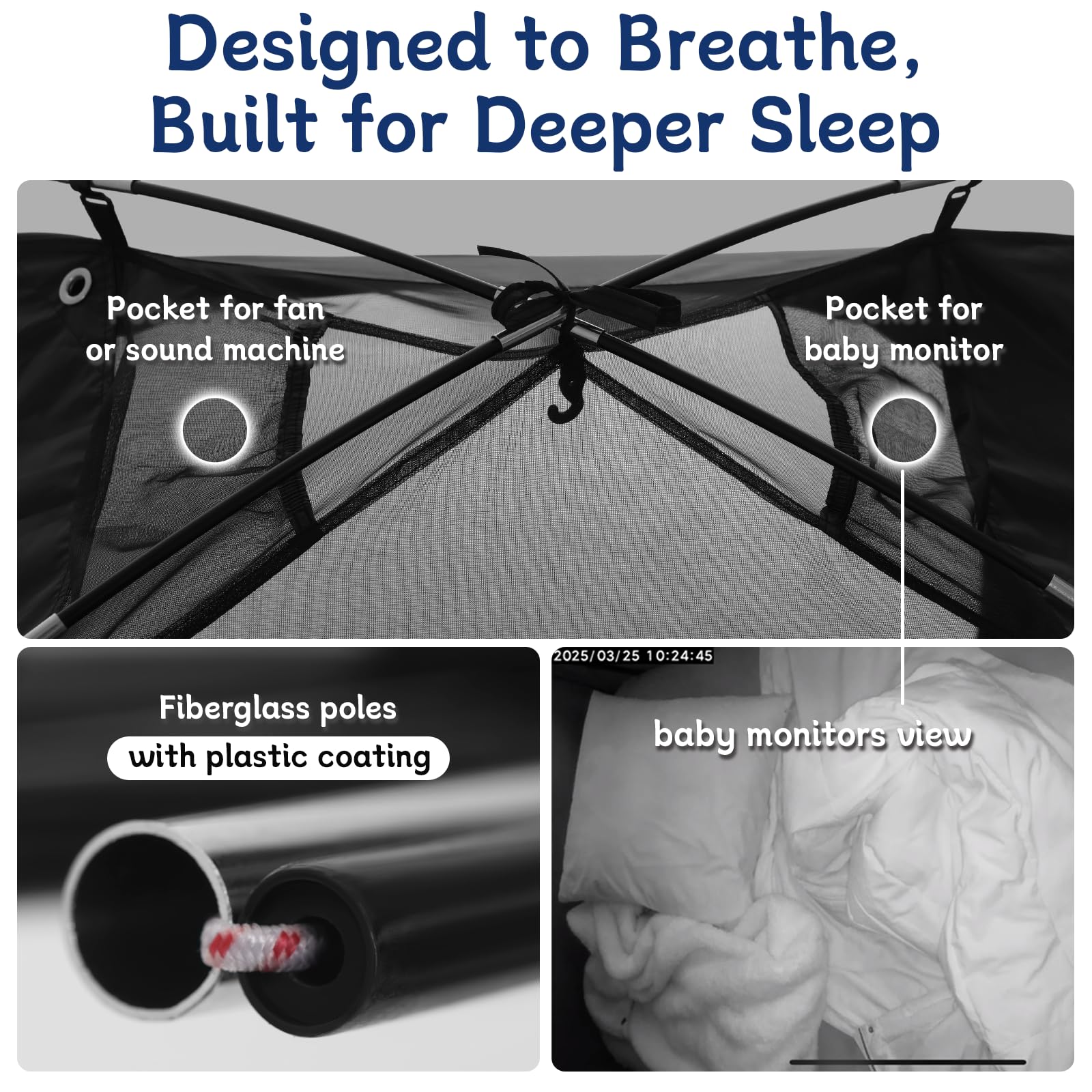 KNOCLOC fan-compatible sleep-tent; supports optional cooling breeze.