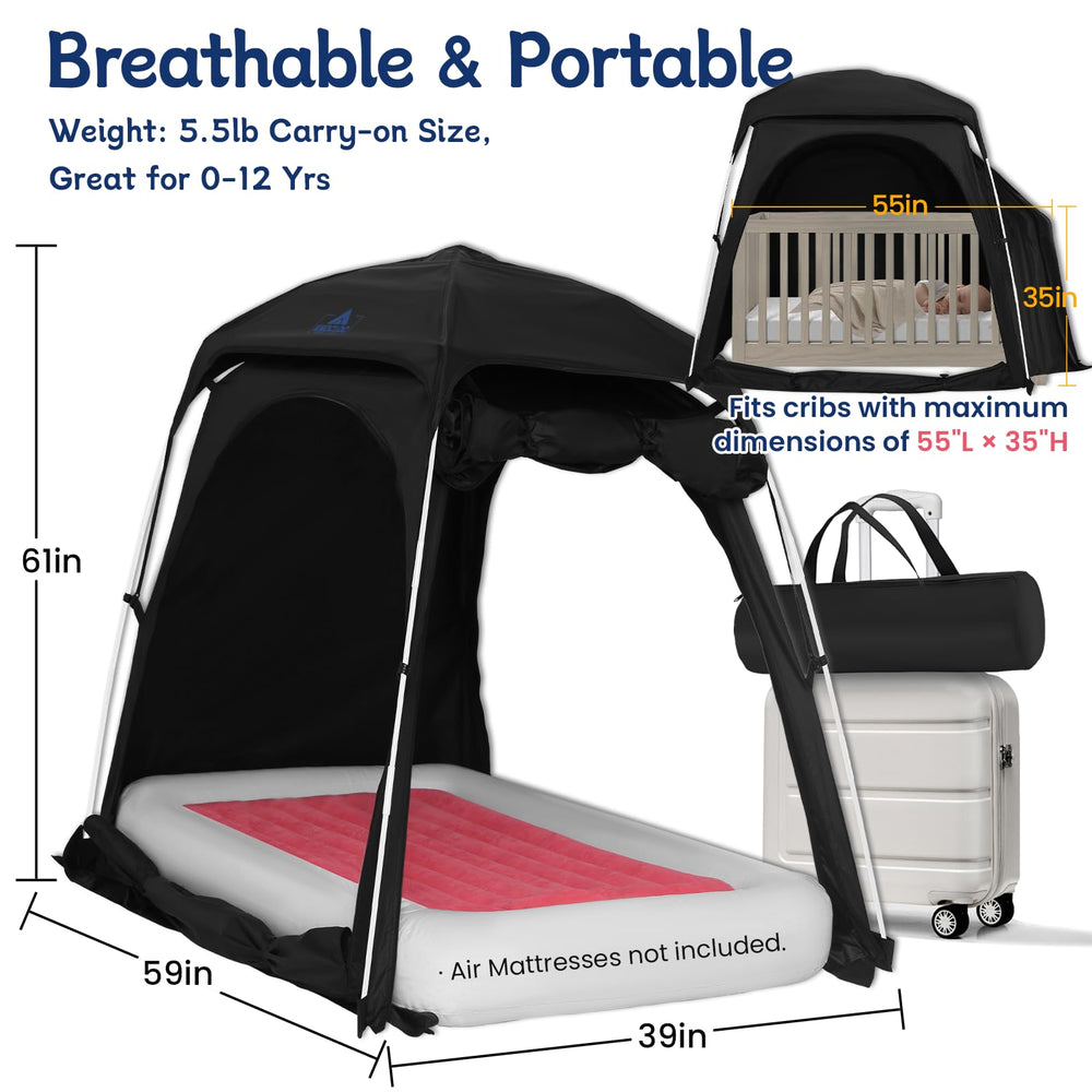 Knocloc sleep tent with two doors enables easy parent access