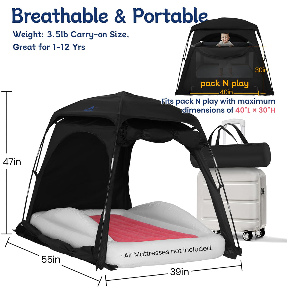 KNOCLOC ventilated sleep pod top mesh; breathable comfort on the go.