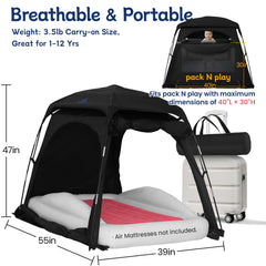 KNOCLOC ventilated sleep pod top mesh; breathable comfort on the go.