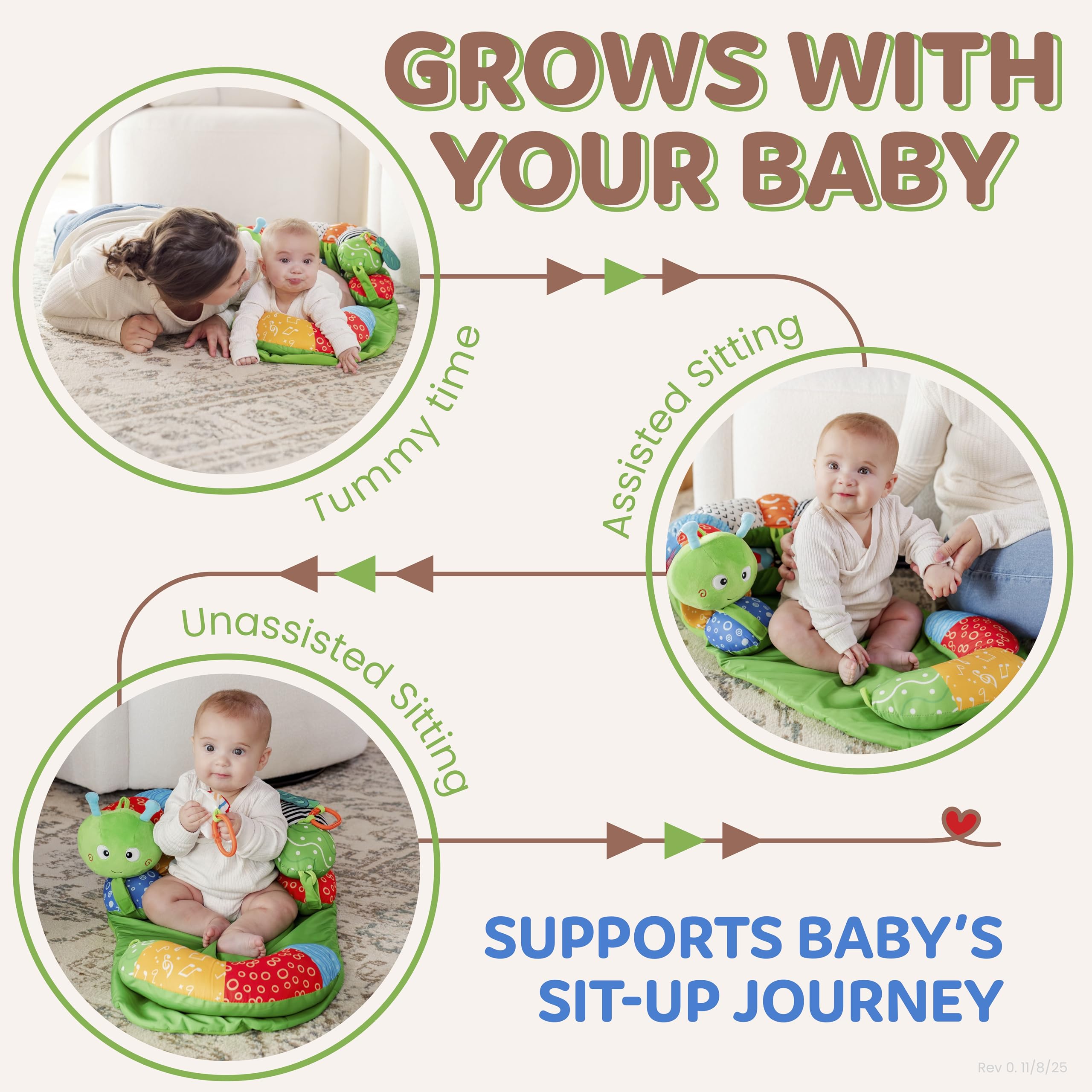Knotly Charm infant lounger pillows with detachable comfort