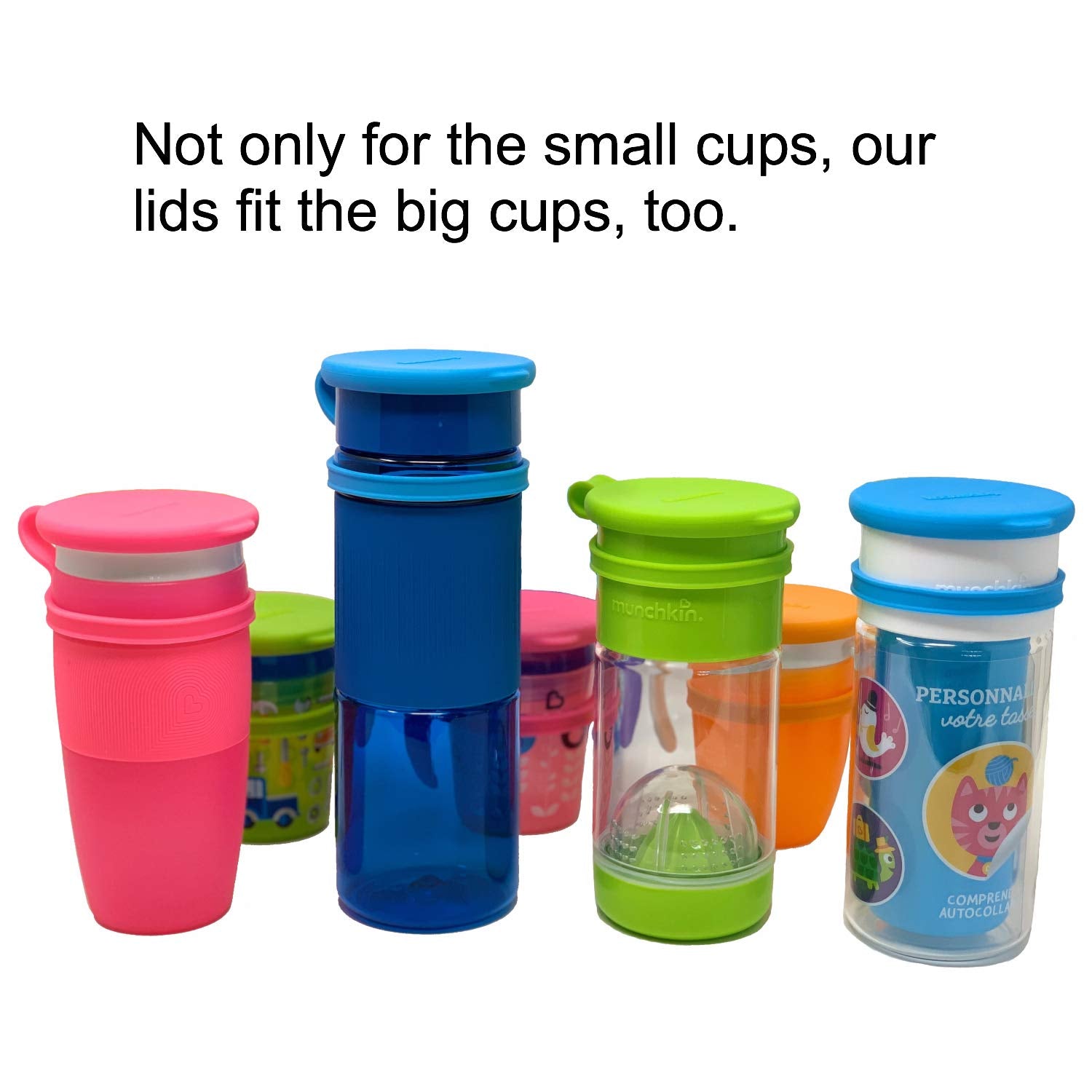 Koaii Baby lids orange Miracle 360 on cup seals sip edge for mess-free trips.