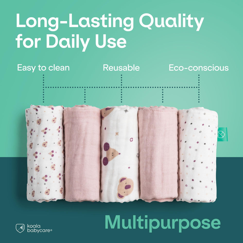 Koala Babycare daily-use cloths doubling as face wipes or bib liners