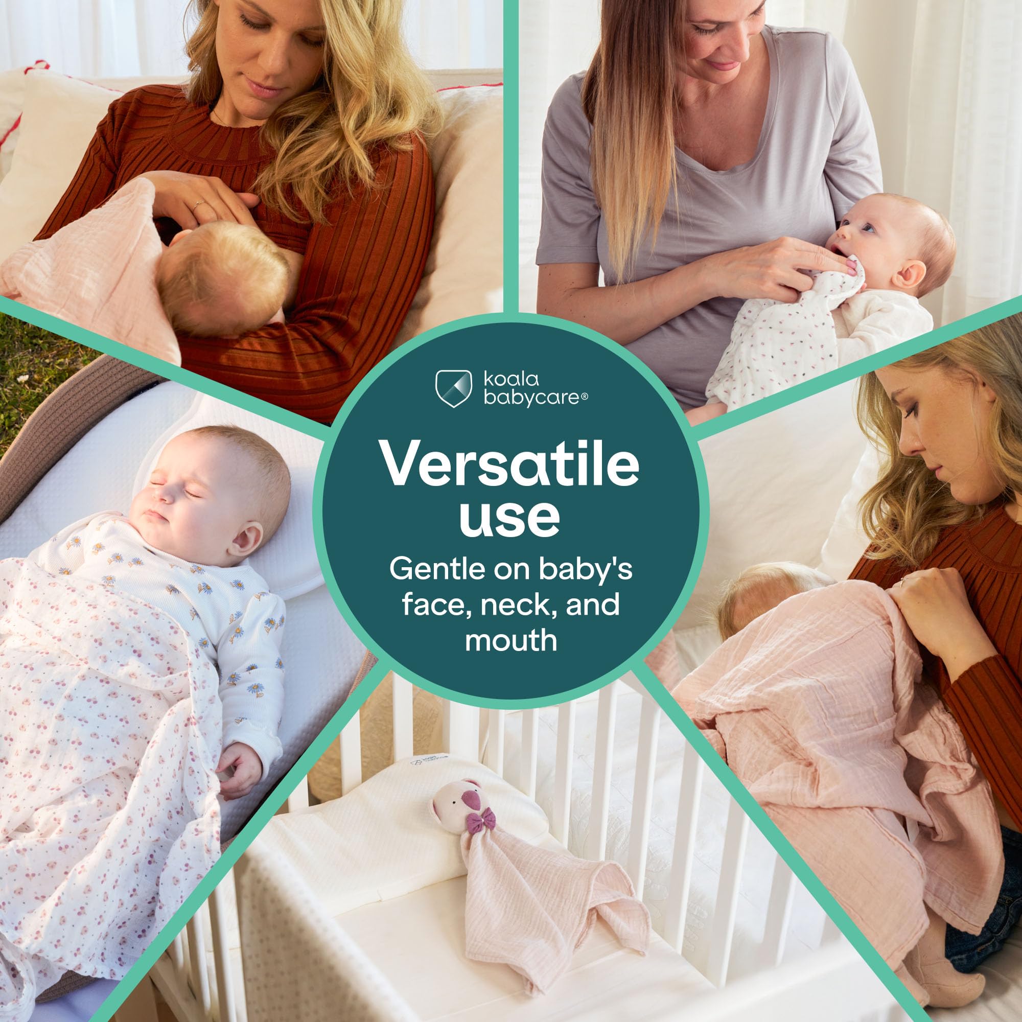 Koala Babycare neutral-tone burp cloths to suit any nursery or outfit
