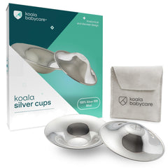 Koala Babycare original silver nursing cups, regular size, protects sore nipples.