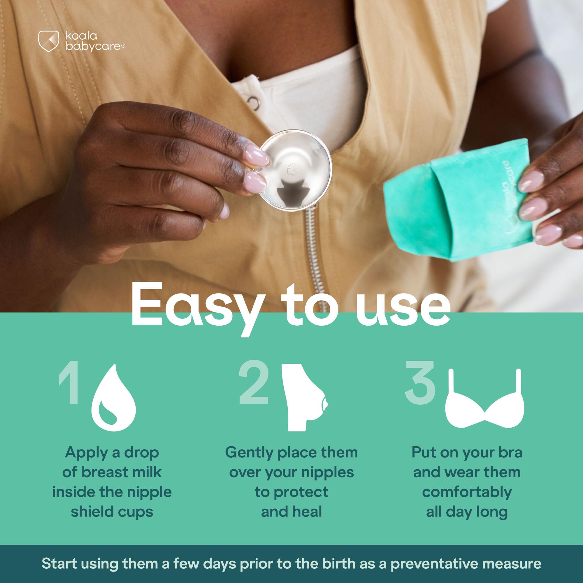 Eco-friendly packaging for Koala Babycare silver nursing cups