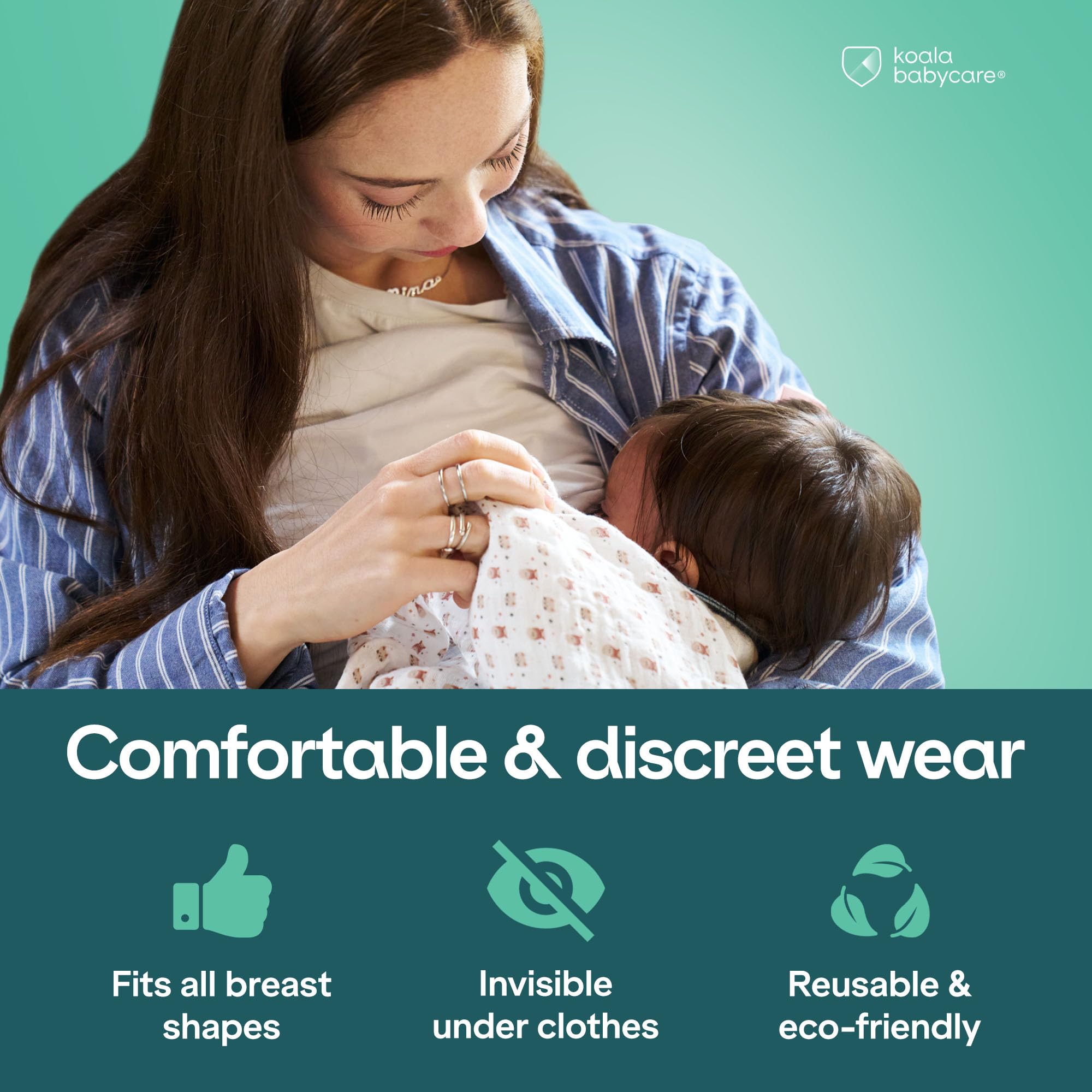 In-use Koala Babycare cups during breastfeeding with baby