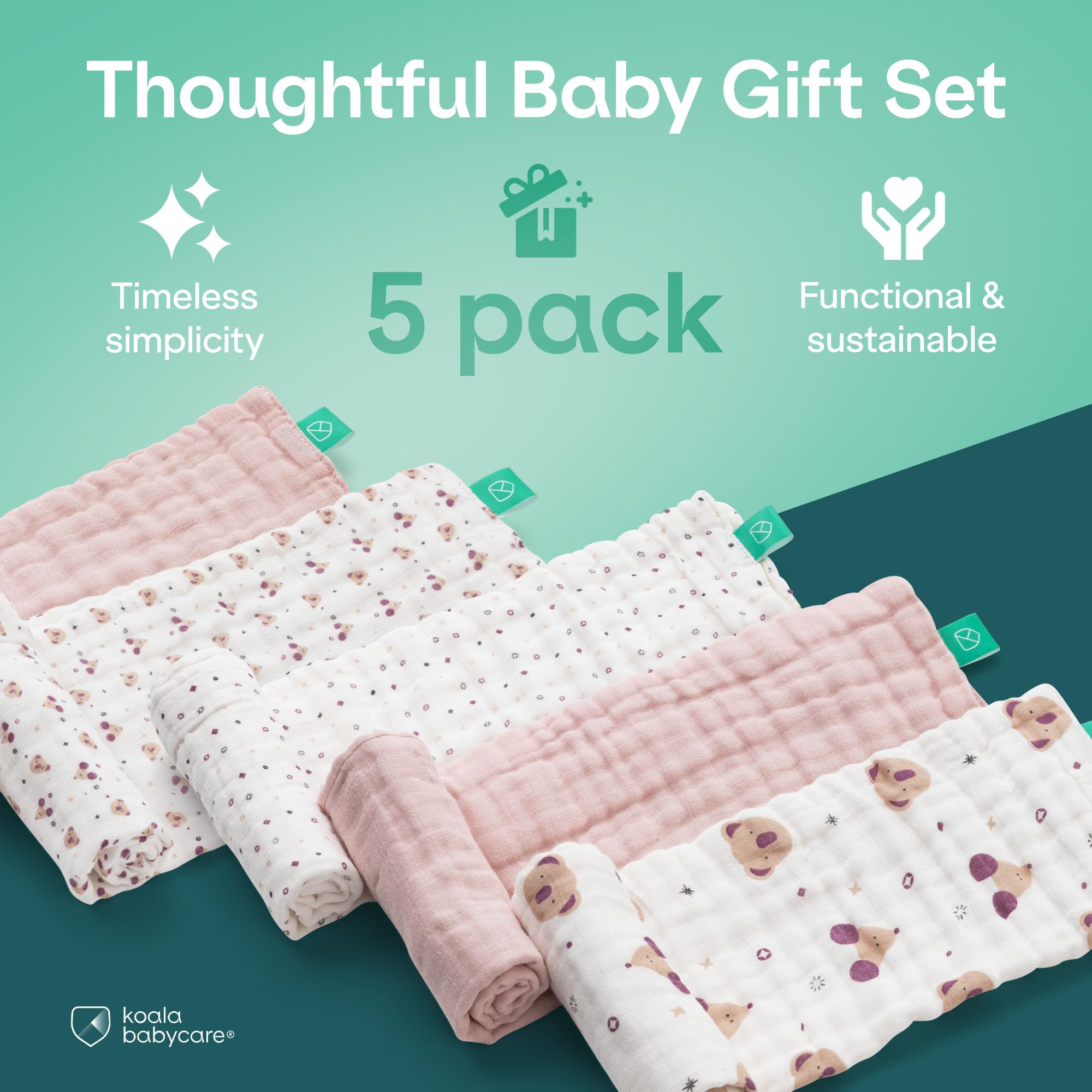 Koala Babycare travel-friendly burp cloths fit in a diaper bag