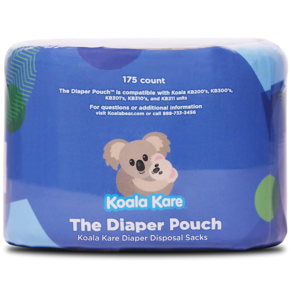 Koala Kare Diaper Pouch closeup showing sacks for hygienic diaper disposal.