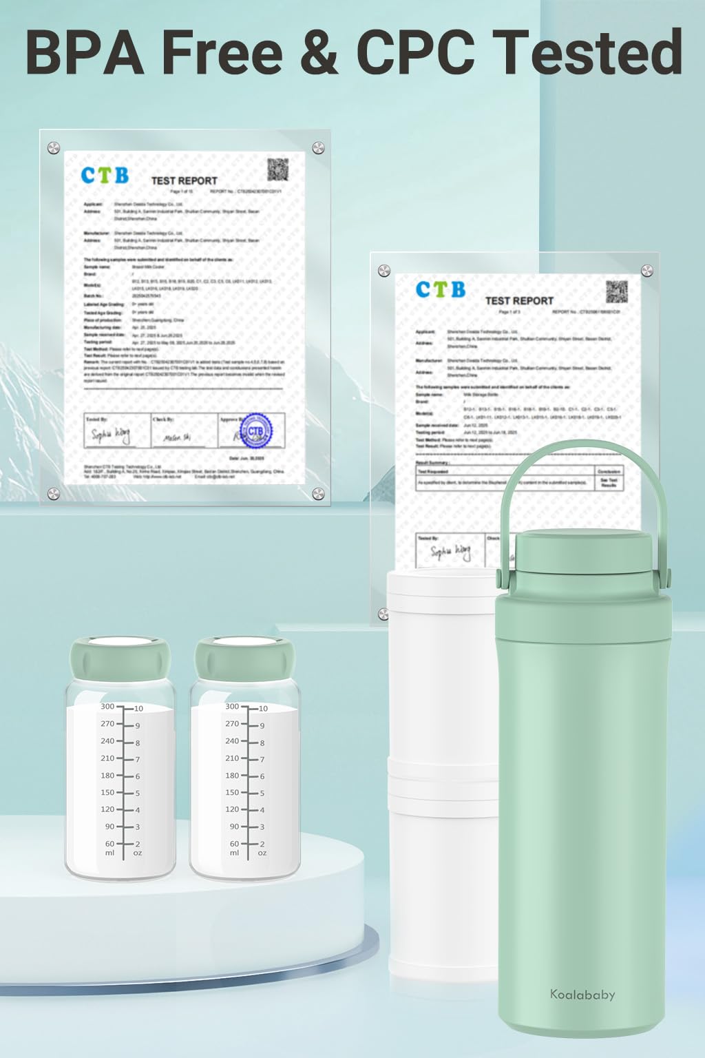 Koalababy cooler open view highlights removable bottles for easy cleaning.