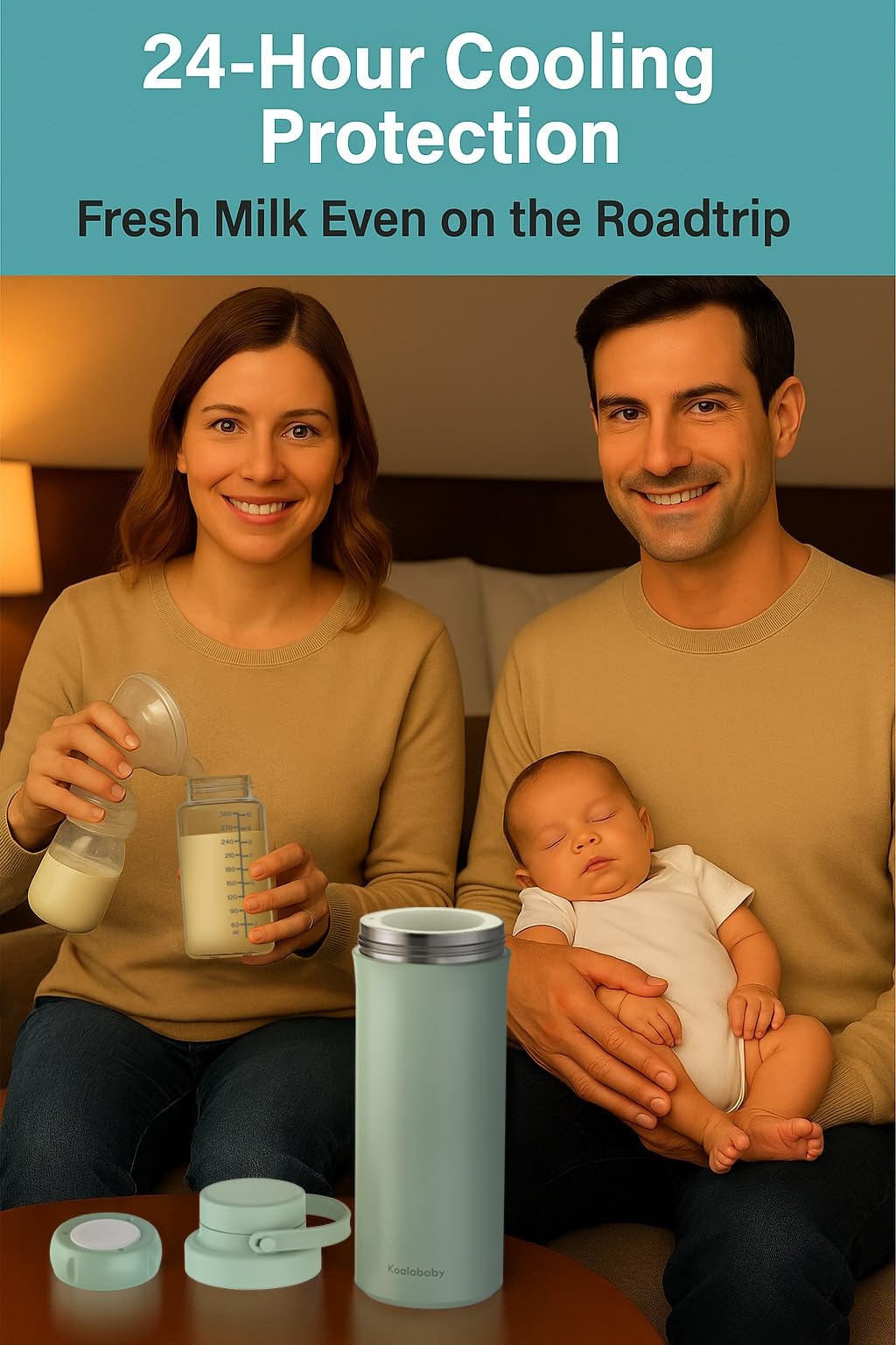 Koalababy cooling ring insert illustrates ice-free, ready-to-use cooling.